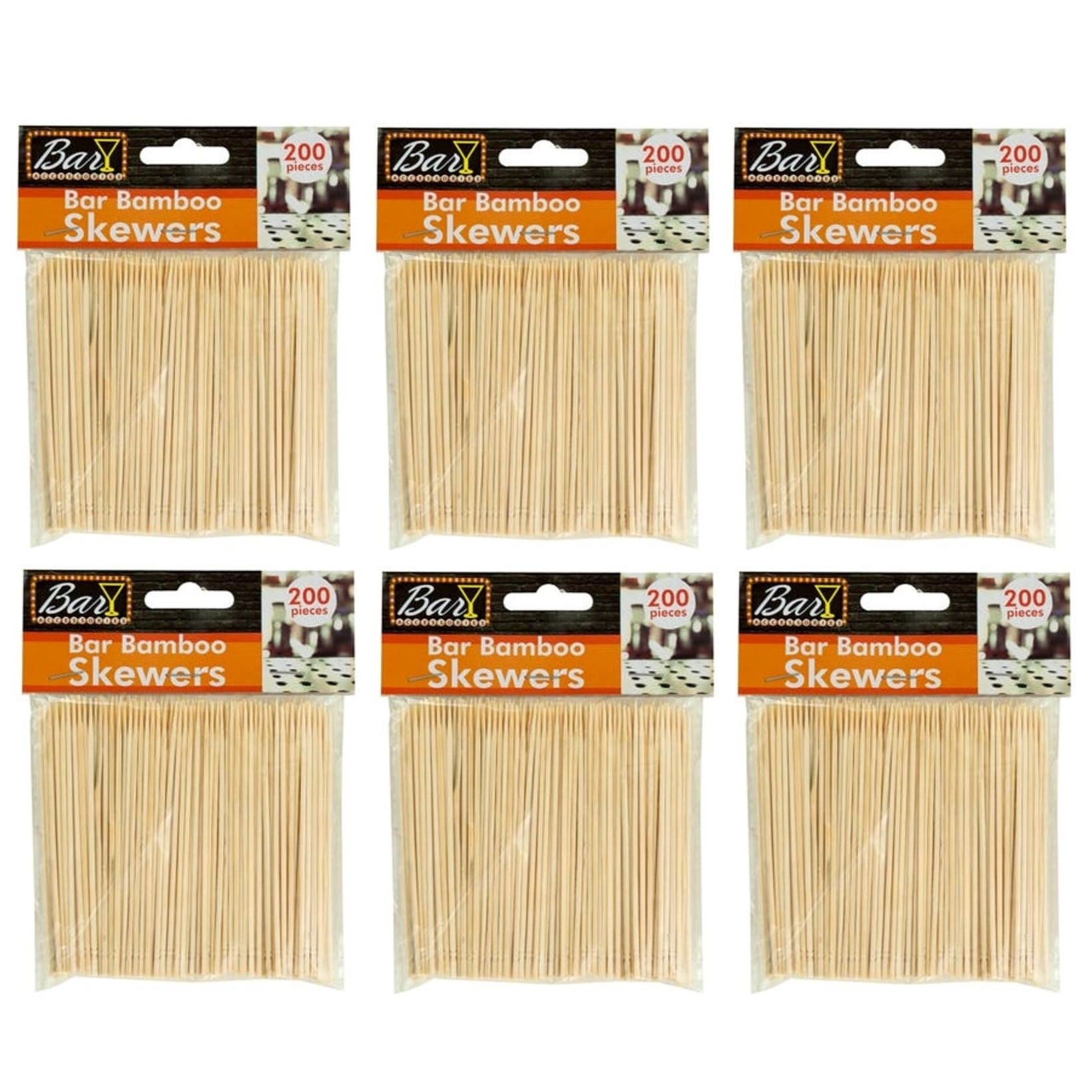 4 Natural Bamboo Wood Bar Party Skewer Picks 200 Pack Great For Cocktail Garnishes And Snacks