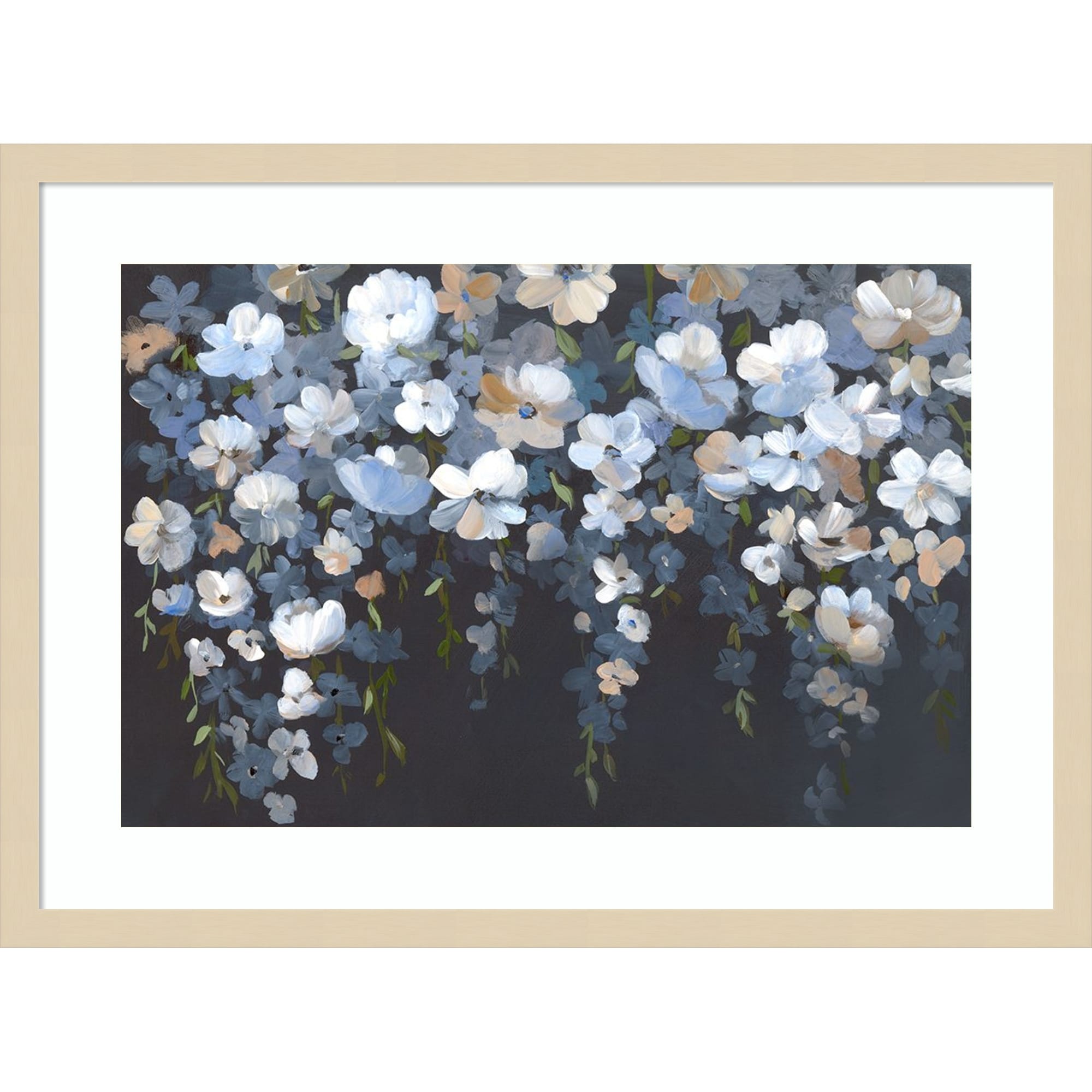 Hanging Blossoms In Tranquil Night By Hannah Dawson Wood Framed Wall Art Print
