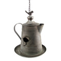 Hanging Galvanized Teapot Birdhouse Feeder Tea Kettle