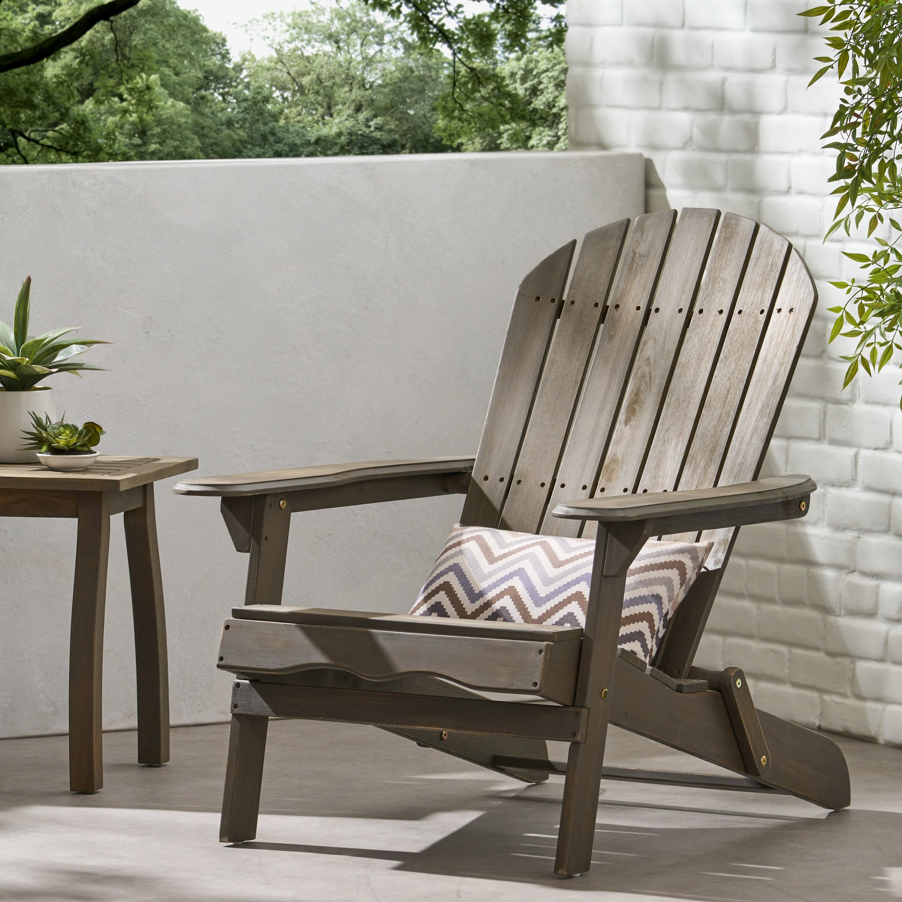 Hanlee Outdoor Folding Wood Adirondack Chair By Christopher Knight Home