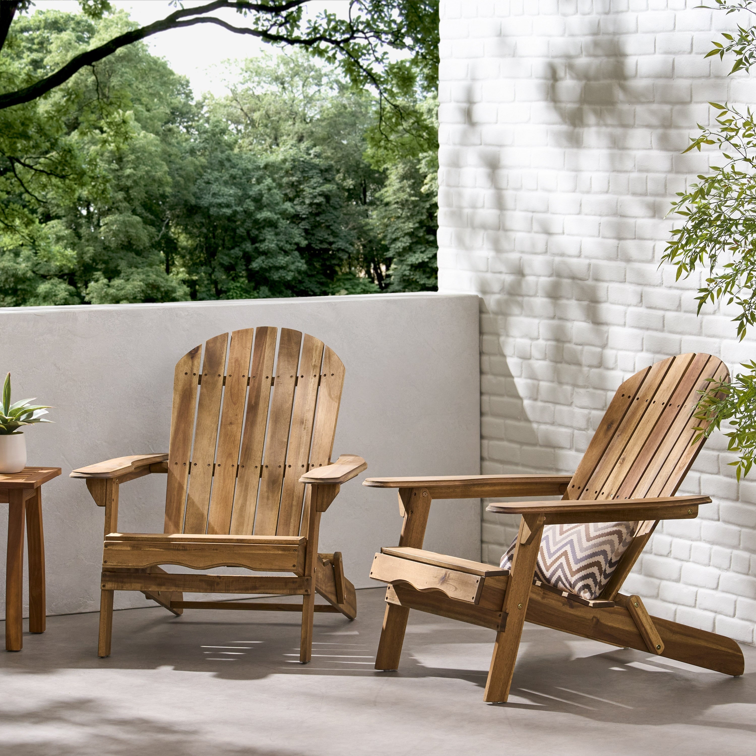 Hanlee Outdoor Folding Wood Adirondack Chair Set Of 2 By Christopher Knight Home