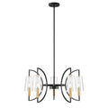 Hanley 5 Light Chandelier In Matte Black And Warm Brass
