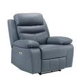 Hanna Power Reclining Chair Blue Top Grain Leather Cushions Usb Port