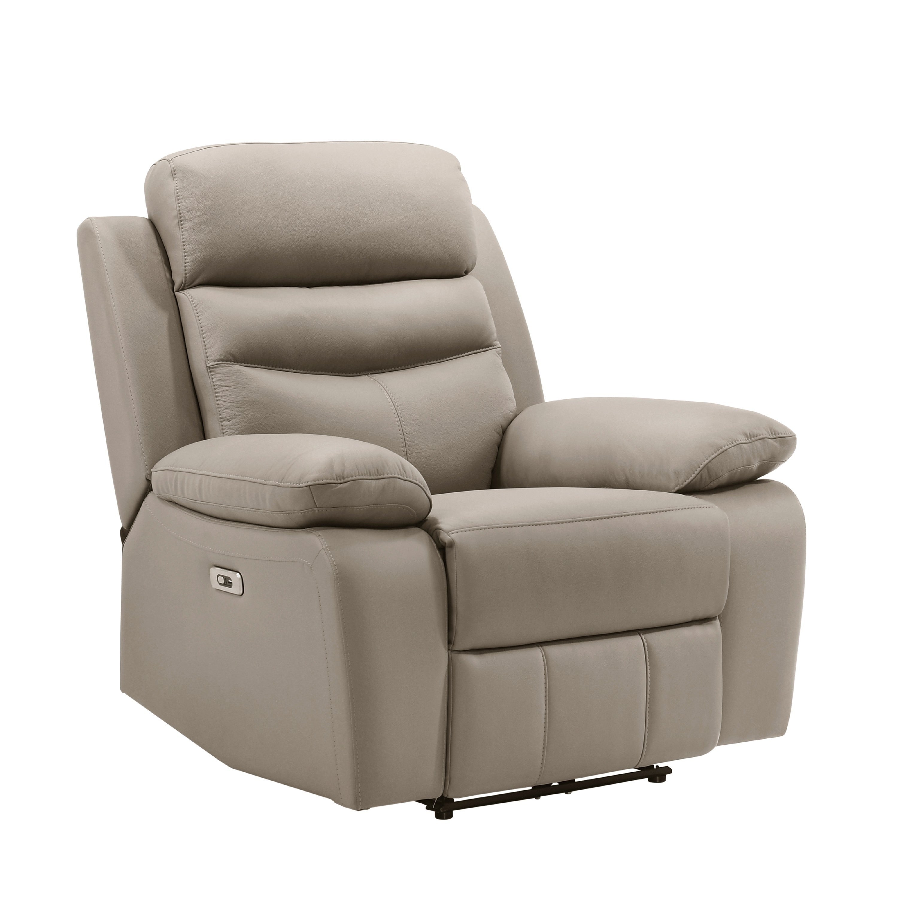 Hanna Power Reclining Chair Latte Brown Top Grain Leather Usb