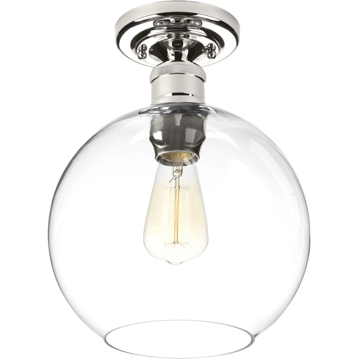 Hansford Collection 1 Light Polished Nickel Flushmount