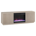 Hanson Rectangular Fluted Tv Stand With 26 Crystal Fireplace For Tvs Up To 75 70 Wide