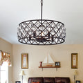 Happy Antique Bronze 18.5 Inch Round Crystal Chandelier
