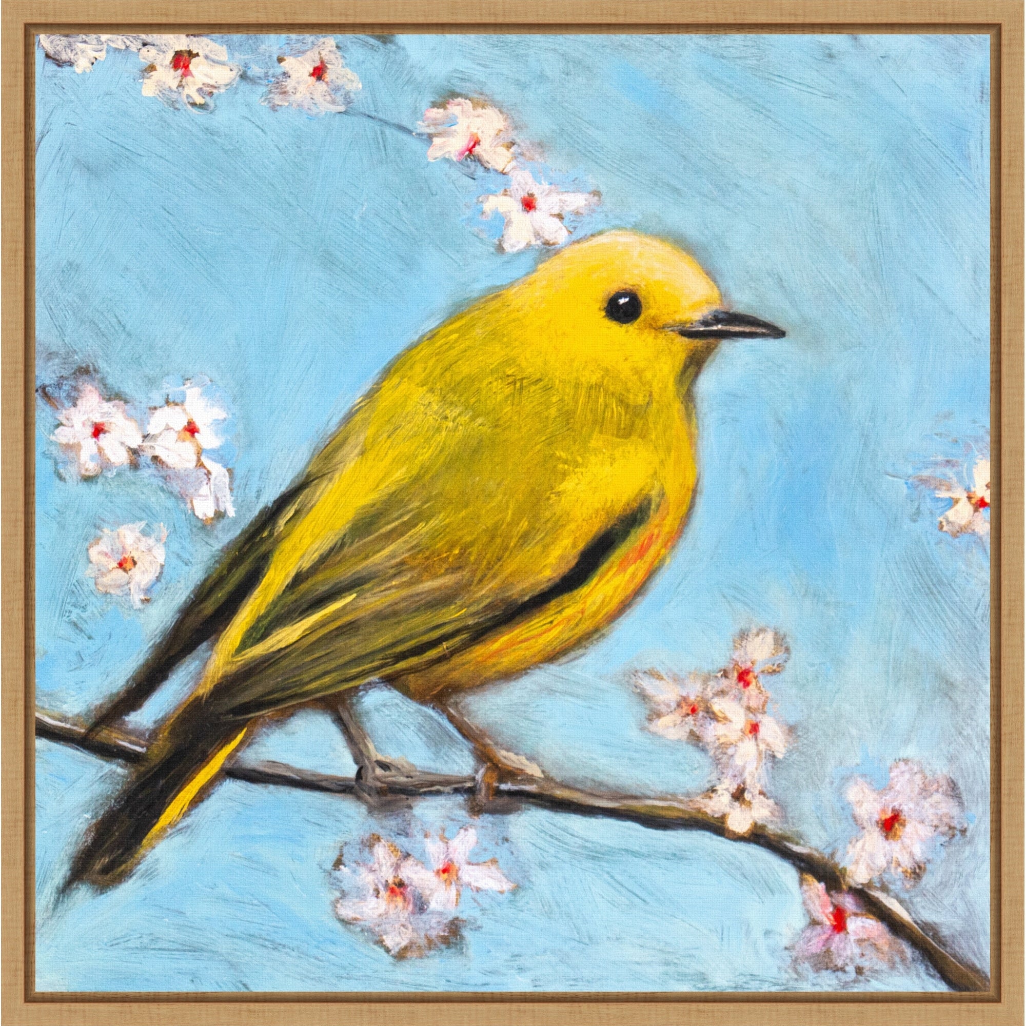Happy Bird By Claire Lerner Framed Canvas Wall Art