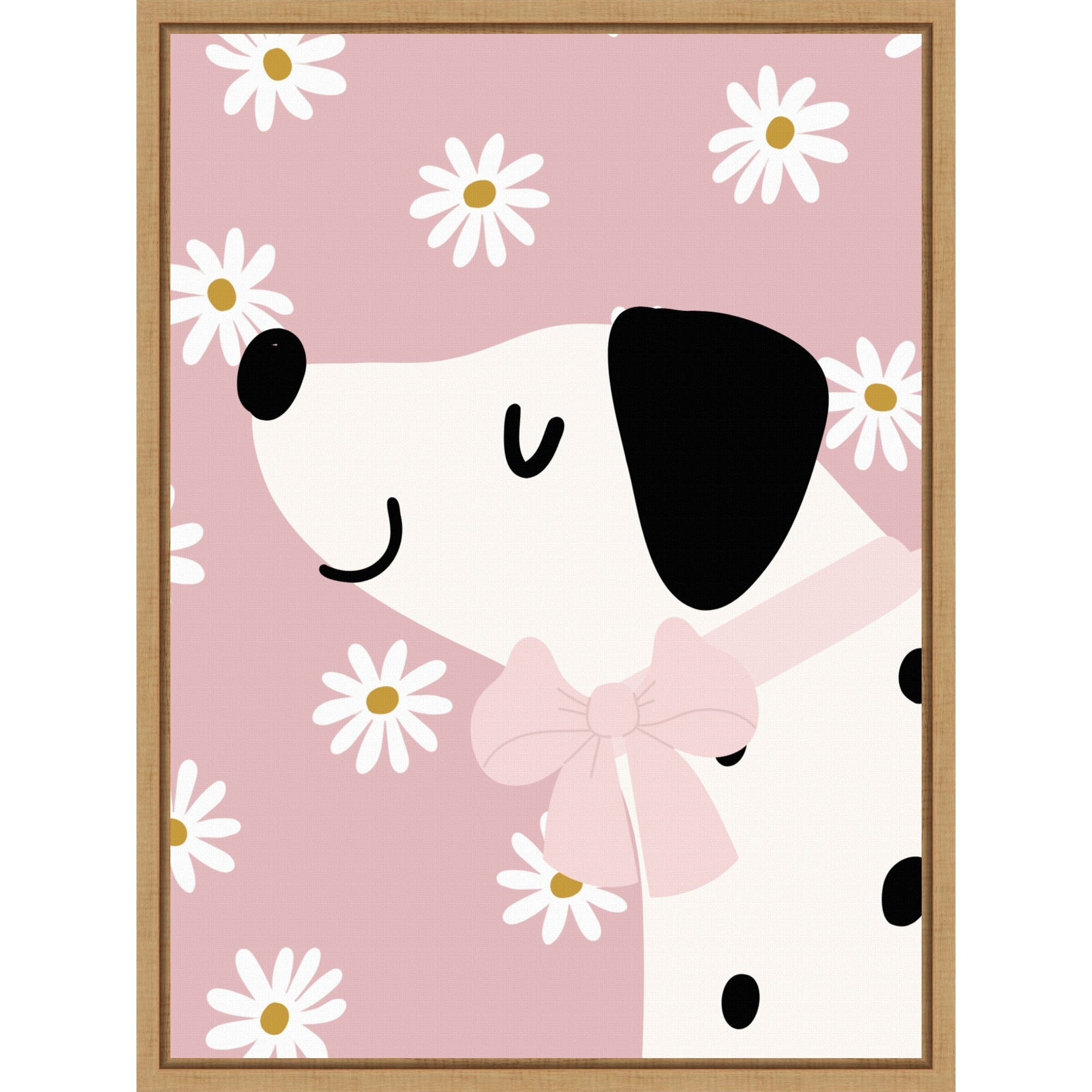 Happy Dog By Mathieu Jeuf Framed Canvas Wall Art
