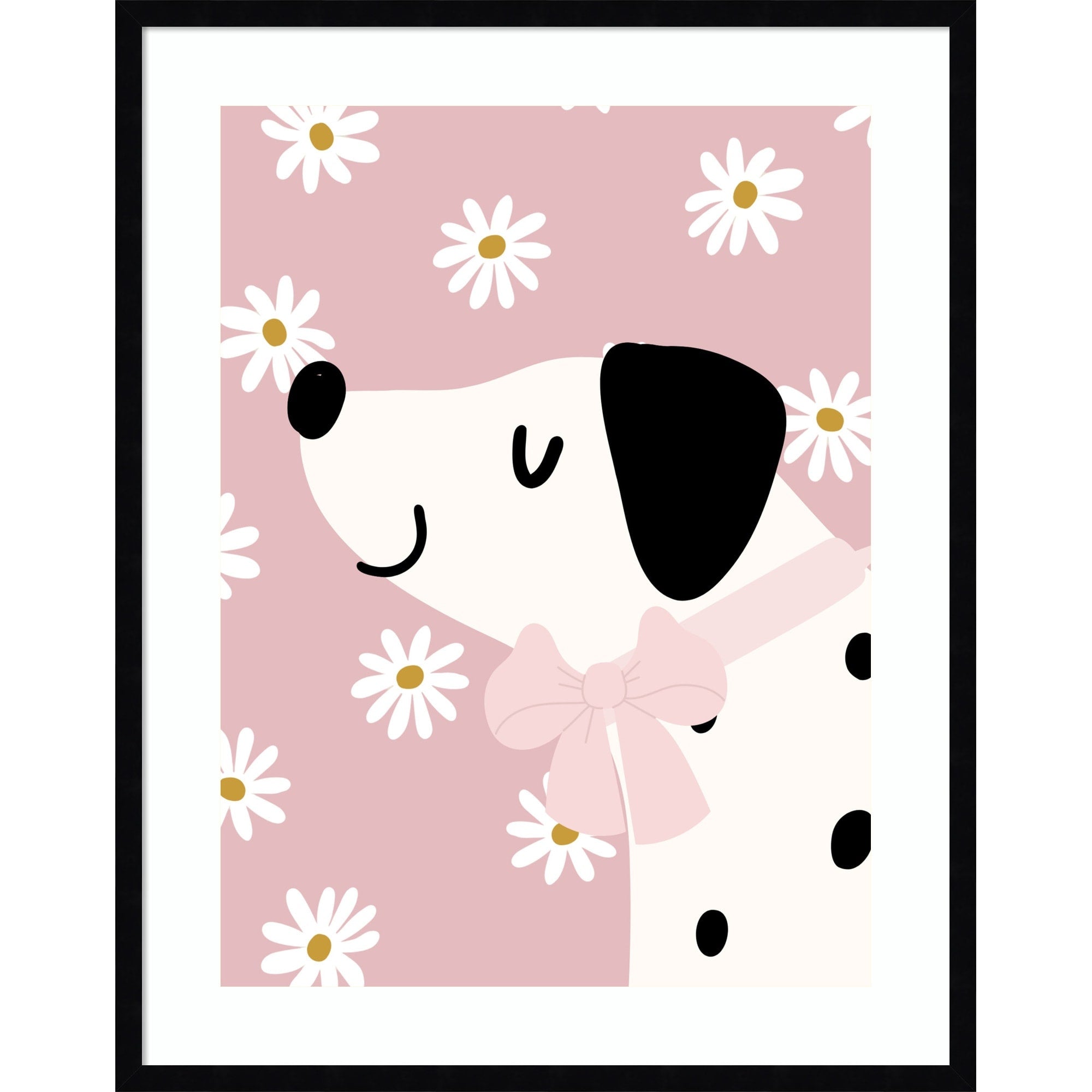 Happy Dog By Mathieu Jeuf Wood Framed Wall Art Print