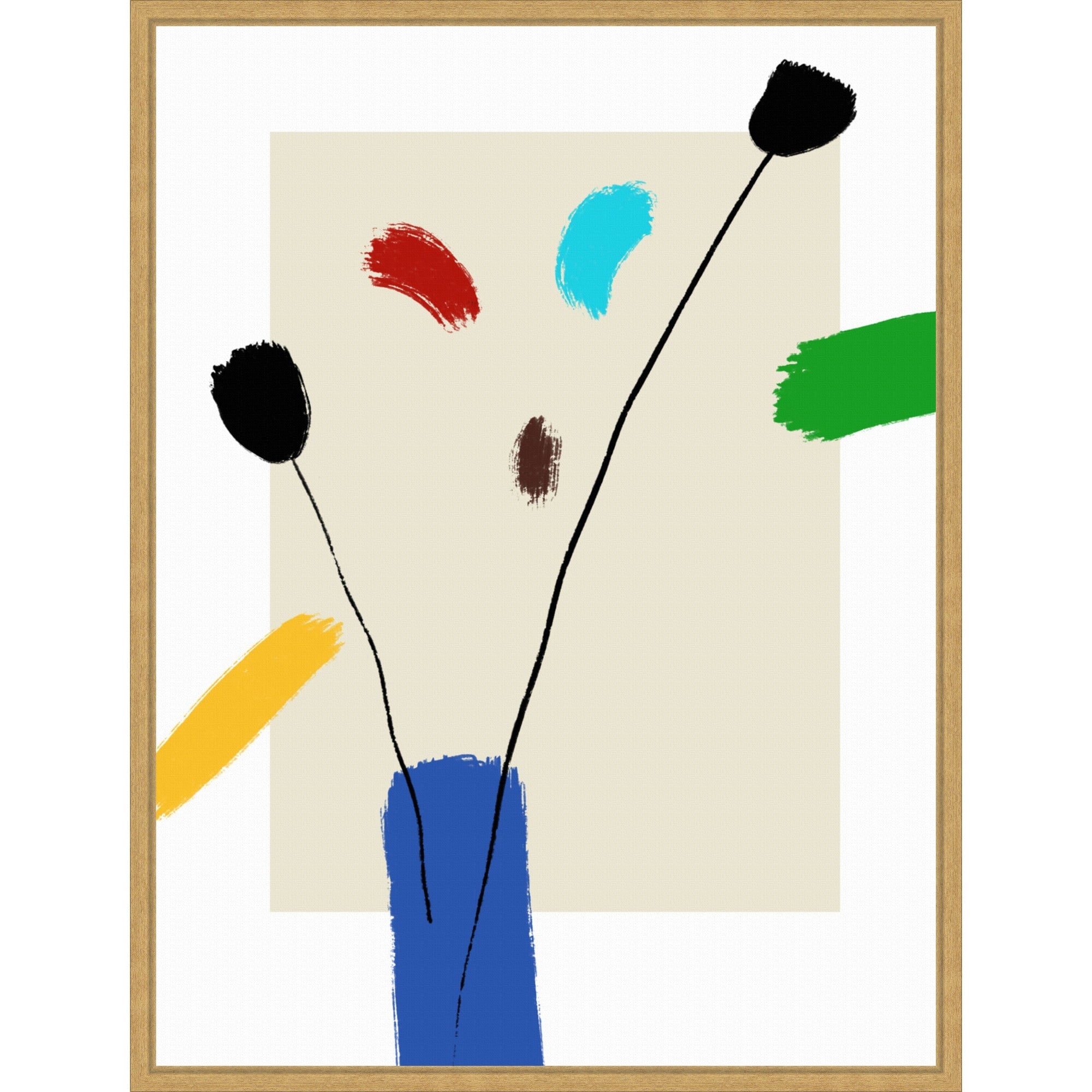 Happy Flowers By Cesare Bellassai Art Framed Canvas Wall Art