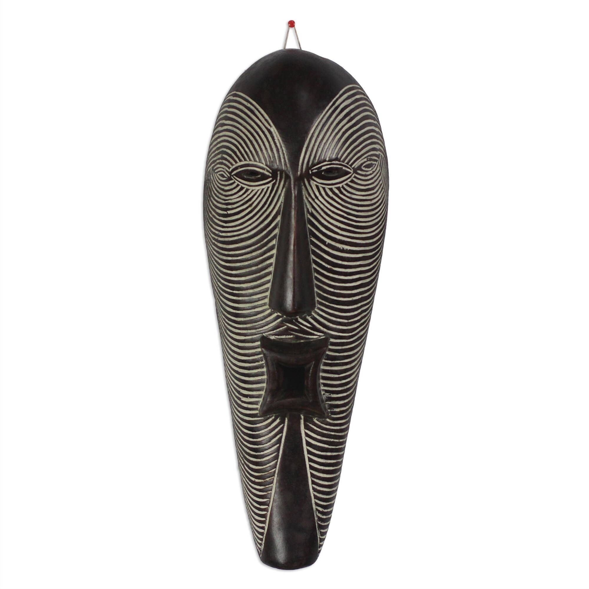 Happy Man African Wood Mask
