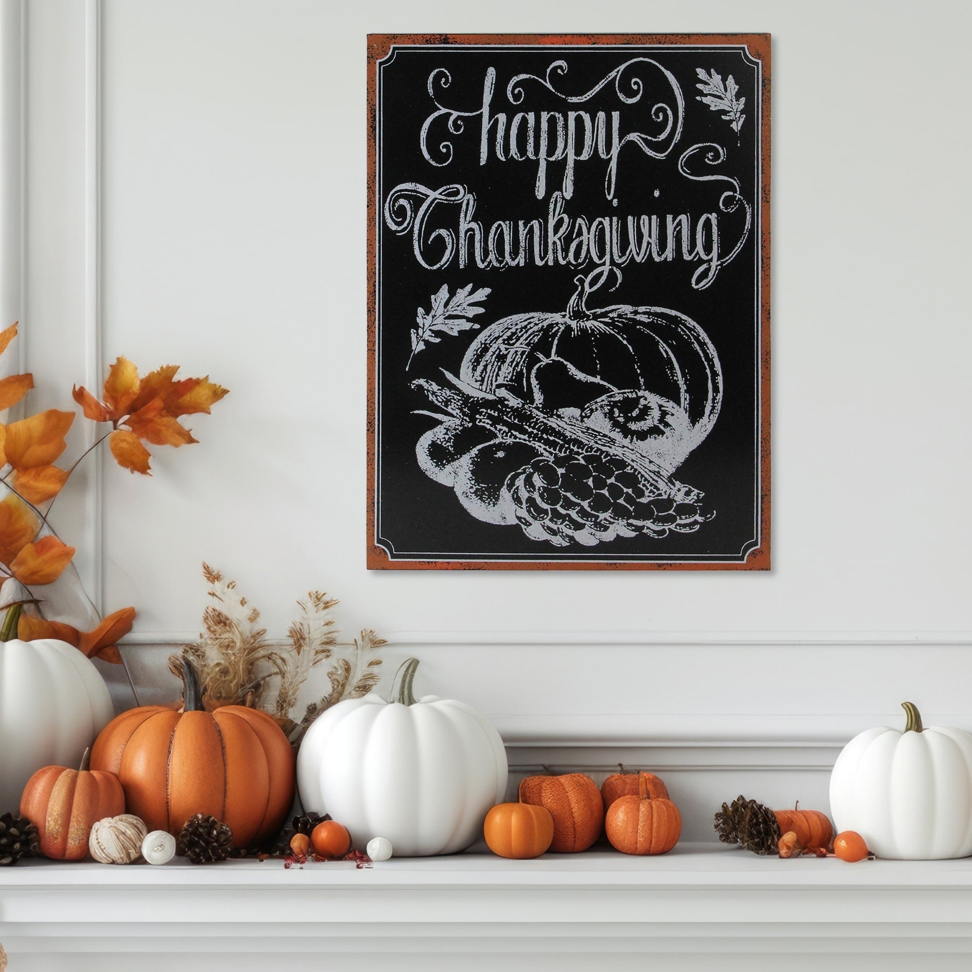 14 Holiday Inspired Framed Happy Thanksgiving Chalkboard Wall Art