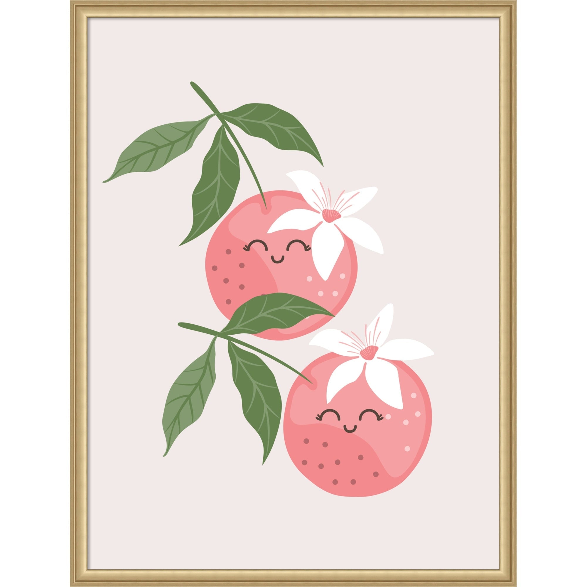 Happy Fruit By Mathieu Jeuf Framed Mounted Canvas Wall Art Print