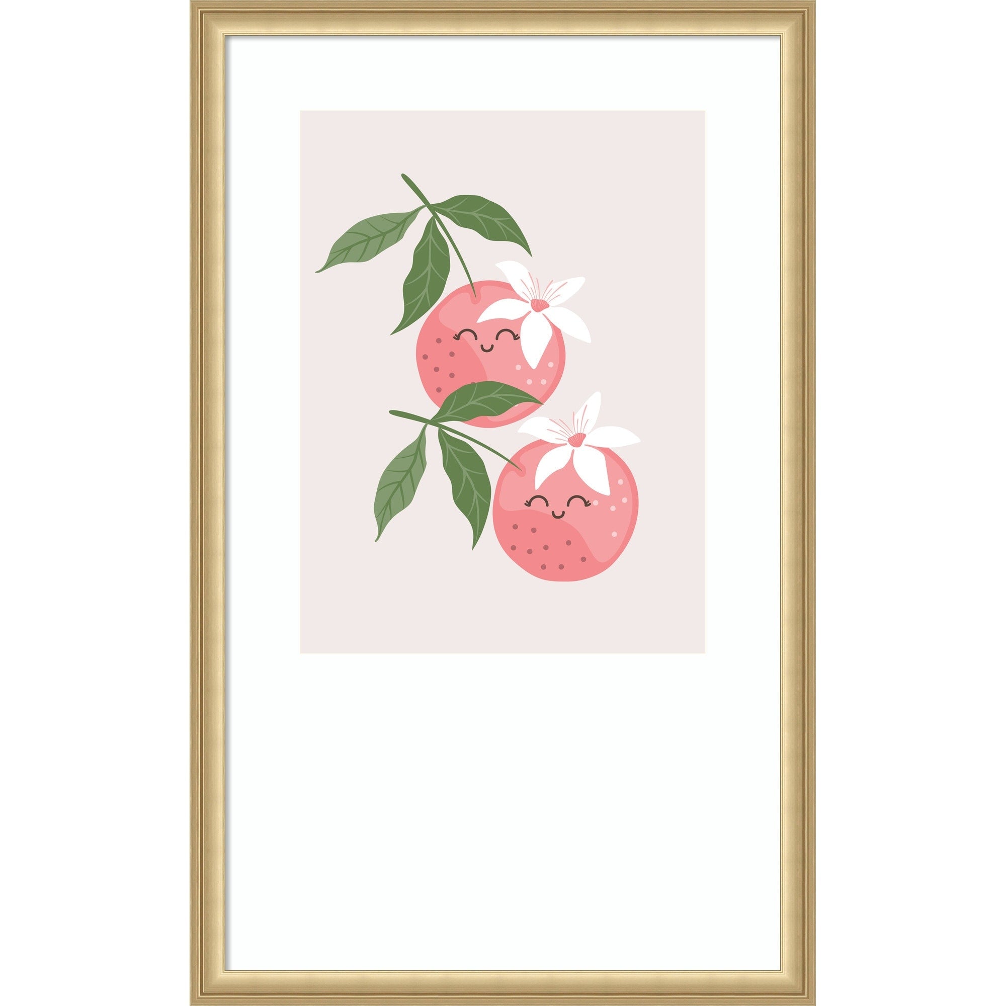 Happy Fruit By Mathieu Jeuf Wood Framed Wall Art Print
