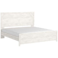 Hara King Panel Bed With Cross Brace Accents Farmhouse Gray White Wood