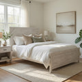 Hara Queen Panel Bed With Cross Brace Accents Farmhouse Gray White Wood