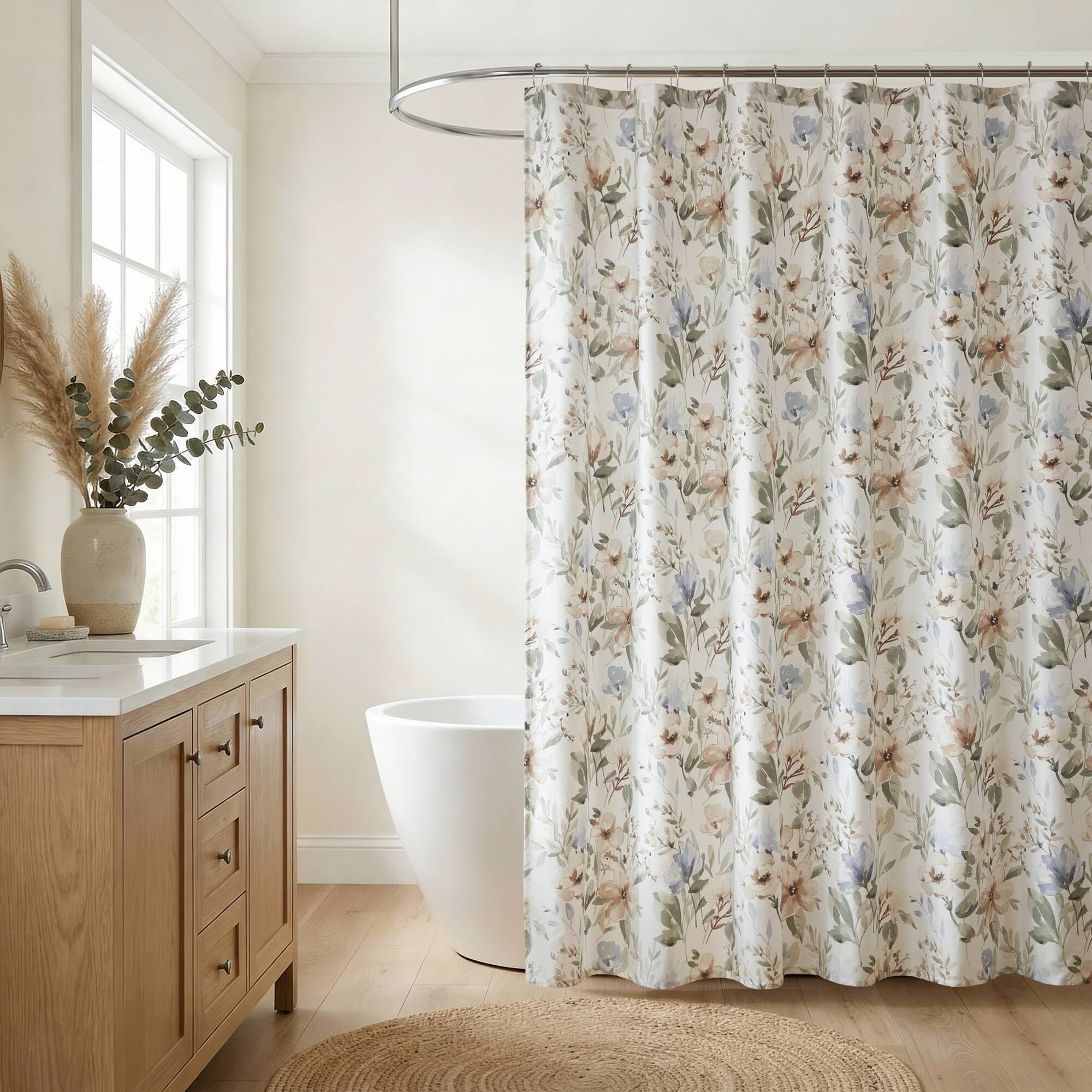 Harbor House Blue Herbal Shower Curtain