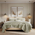 Harbor House Botanical Leaves 3 Piece Cotton Quilt Set
