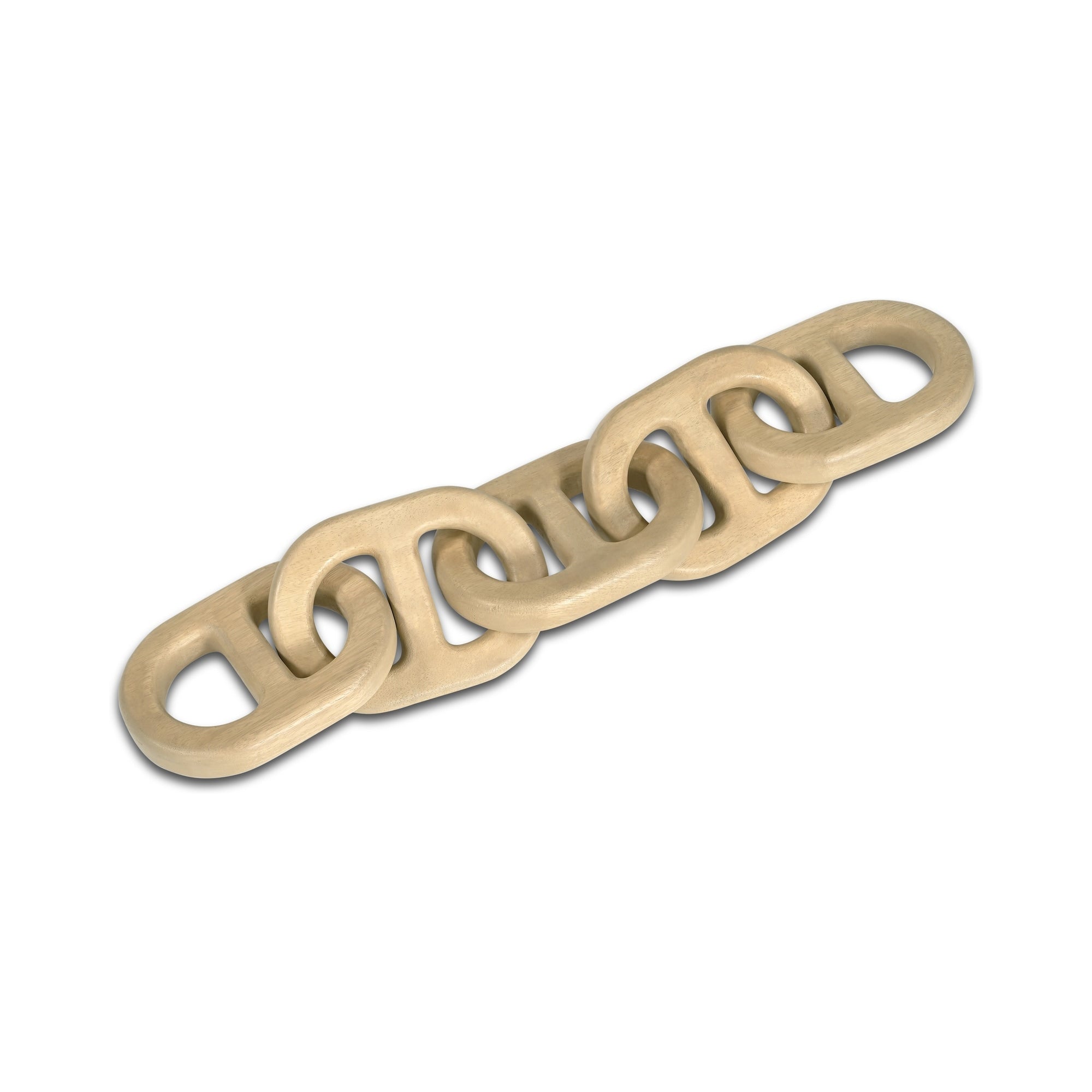 Harbor Tabletop Accent Freeform Solid Mango Wood Anchor Link Decorative Chain Natural Finish Natural