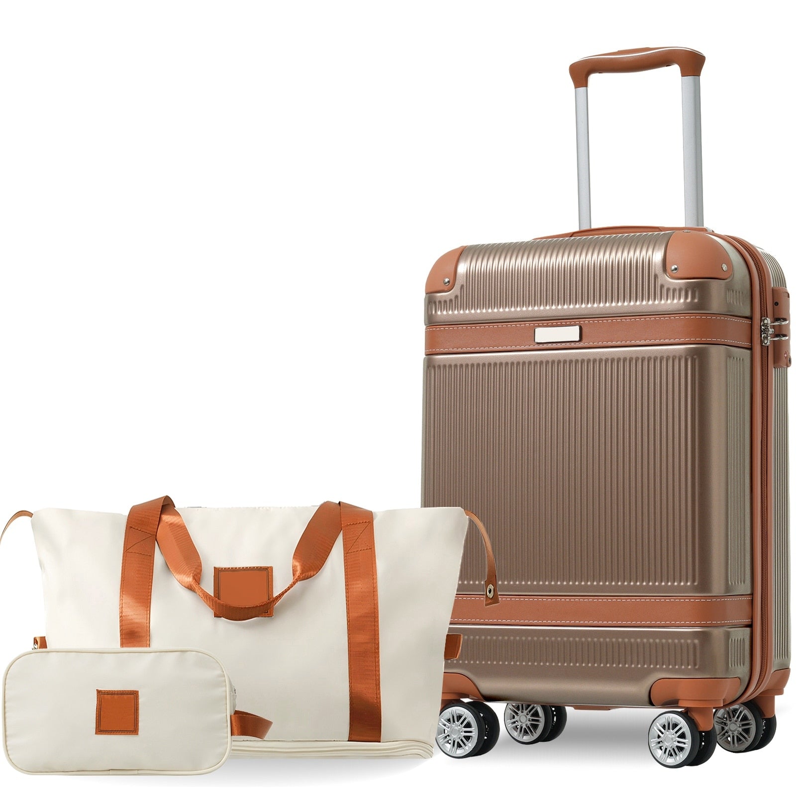 Hardshell Luggage Set 3 Piece 20 Carry On Suitcase With Spinner Wheels Tsa Lock Lightweight Durable Abs For Travel Business