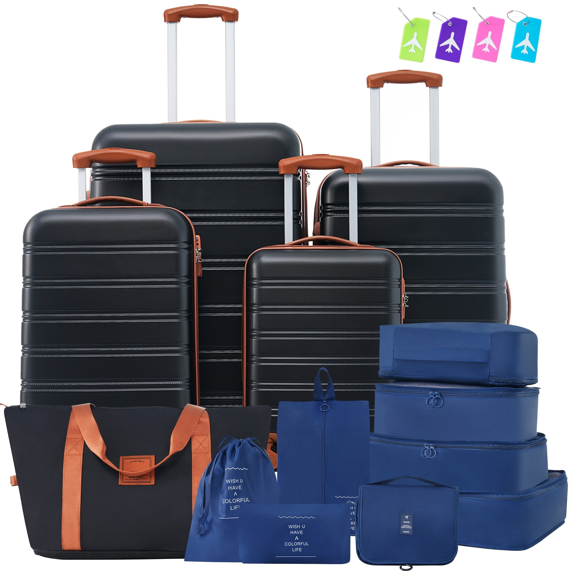 Hardshell Luggage Sets 4 Pcs Bag Spinner Suitcase With Tsa Lock Lightweight 16 20 24 28 Luggages