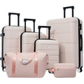 Hardshell Luggage Sets 6 Piece With 2 Bags Carry On Suitcase With Handle Password Lock Double Spinner Wheels