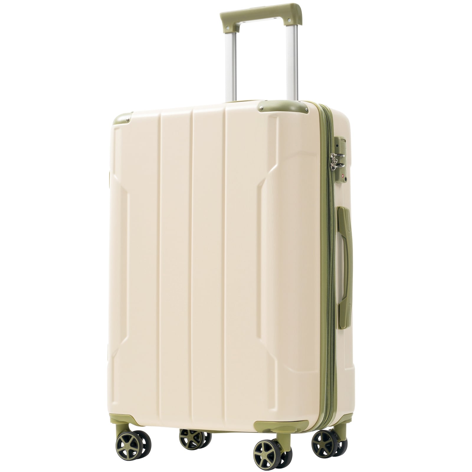 Hardshell Luggage Lightweight Durable Abs Suitcases With Double Wheels Expandable 24 Inch Checked Travel Luggage