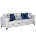 Harie Sofa 5 Throw Pillows Light Gray Chenille Black Wood 87 Inch