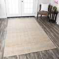 Hand Knotted Solid Jute Blue Natural Rug 8 X 10