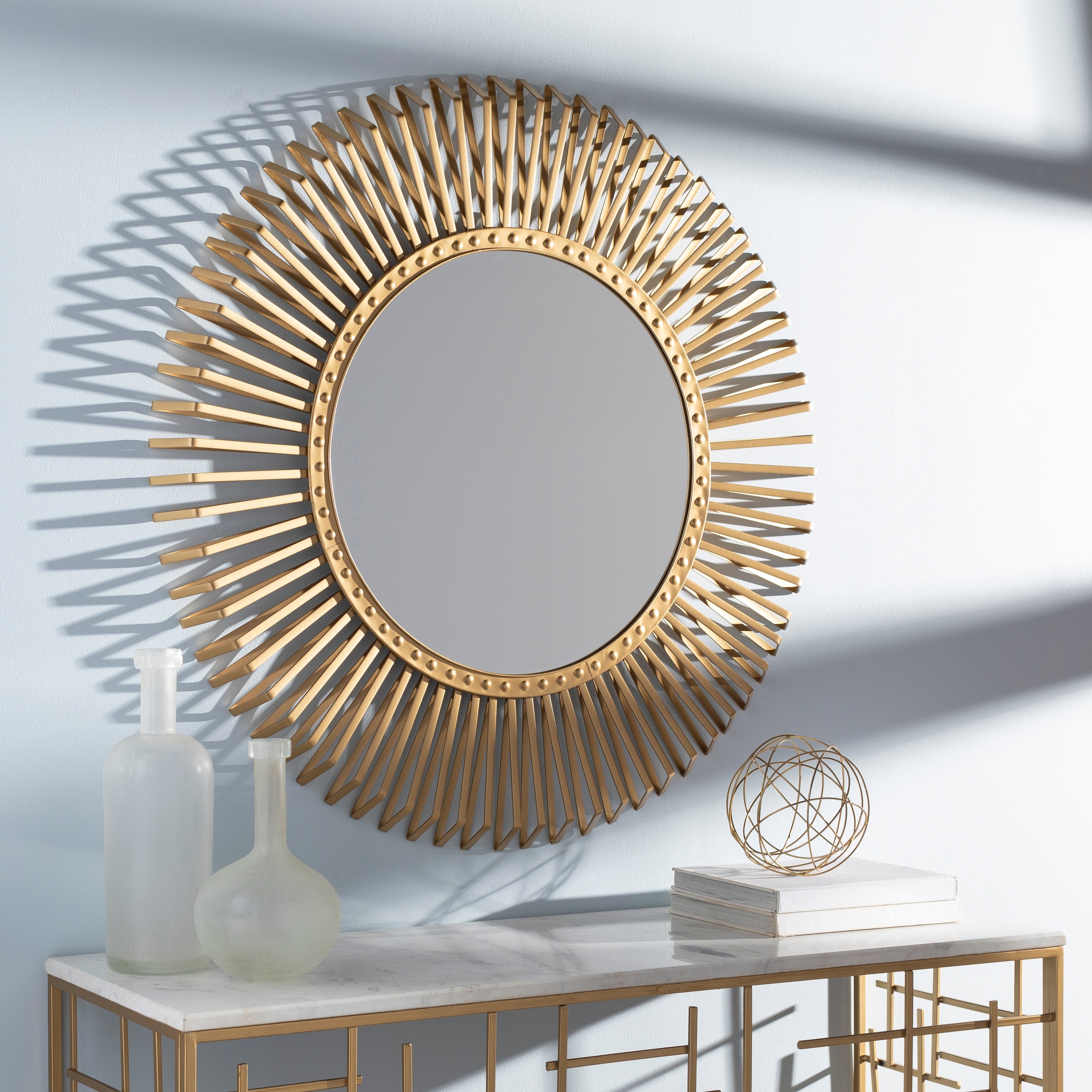 Harold Golden Metal Sunburst 40 Inch Mirror 40 H X 40 W