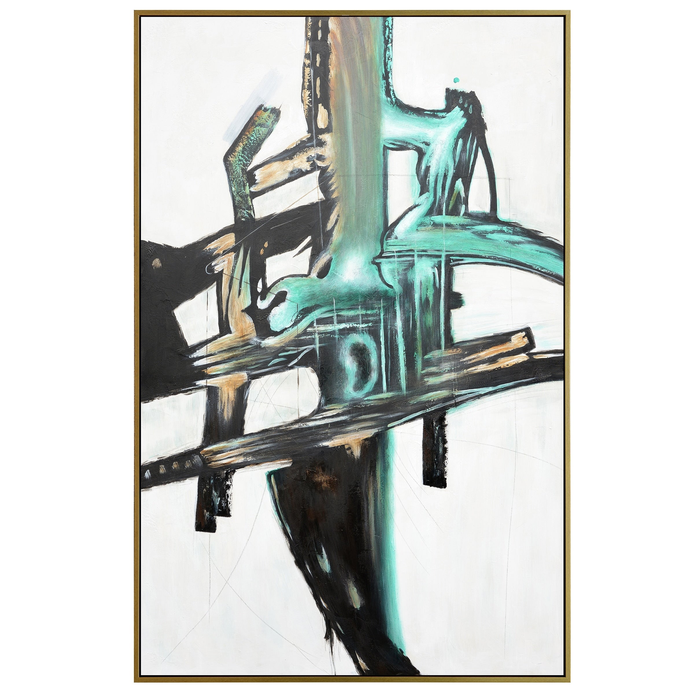 Harp Finial Crosscurrent Form Study Canvas Wall Art 54 W X 84 H