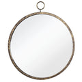 Harp Finial Haile 20 Inch Plain Beveled Glass Mirror Gold Metal Frame
