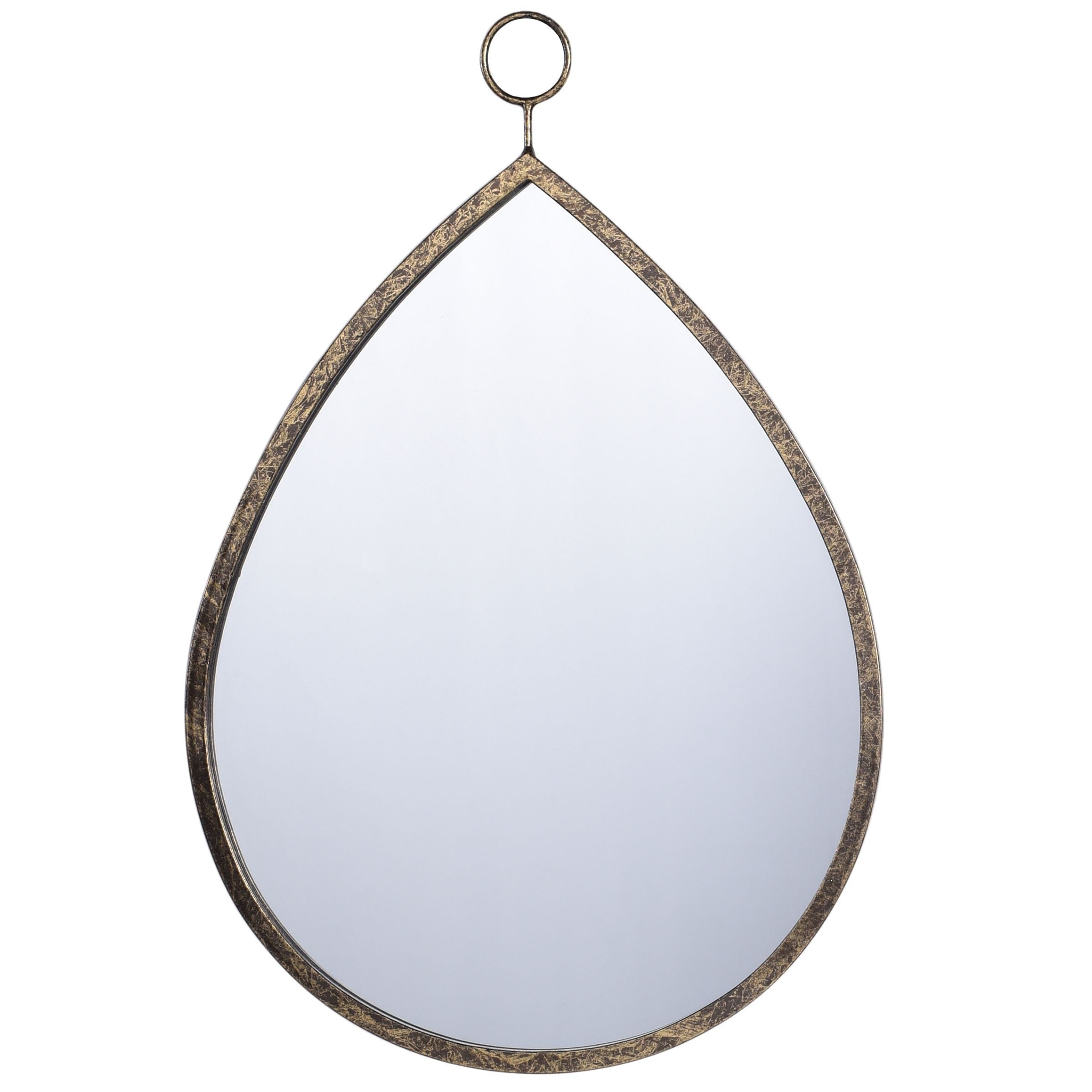 Harp Finial Haile 24 Inch Plain Beveled Glass Mirror Gold Metal Frame