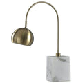 Harp Finial Woolsey Antique Brass Table Lamp Marble Base