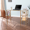 Harper Blvd Amelie Gold Metal Glass Writing Desk