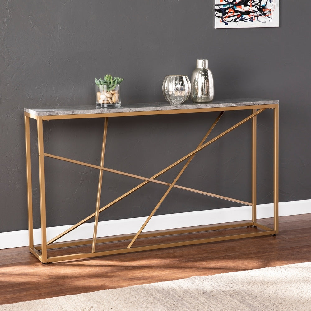 Strick Bolton Sigrid Faux Marble Skinny Console Table