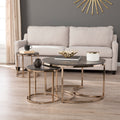 Silver Orchid Henderson Round 3 Piece Nesting Coffee Table