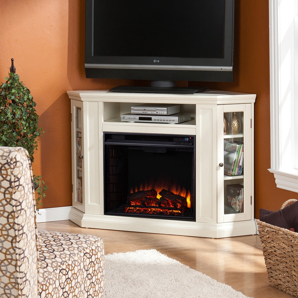 Copper Grove Lougheed Ivory Media Console Fireplace