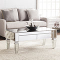 Silver Orchid Olivia Contemporary Mirrored Rectangular Cocktail Table