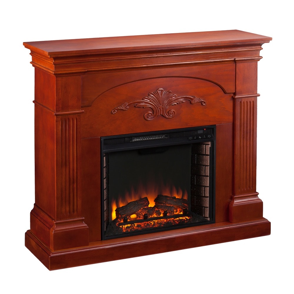 Copper Grove Taber Mahogany Electric Fireplace