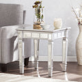 Silver Orchid Olivia Glam Mirrored Square End Table Matte Silver