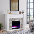 Harper Blvd Heidi Contemporary White Wood Color Changing Fireplace