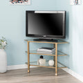Harper Blvd Jensen Metal Glass Corner Tv Stand Distressed Silver