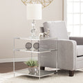 Silver Orchid Olivia Glam Mirrored Side Table Chrome