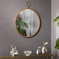 Silver Orchid Grant Decorative Wall Mirror In Golden Bronze