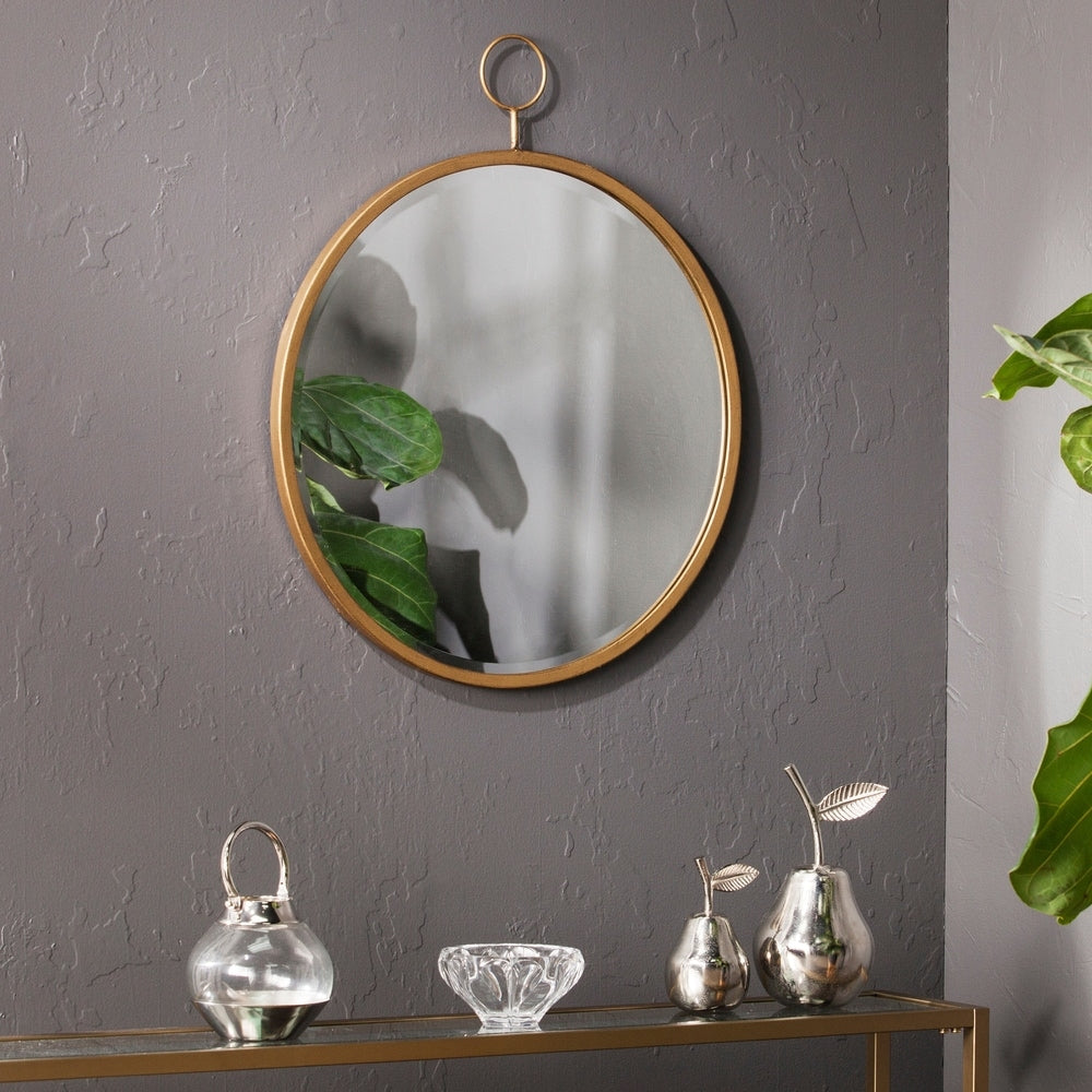 Silver Orchid Grant Decorative Wall Mirror In Golden Bronze