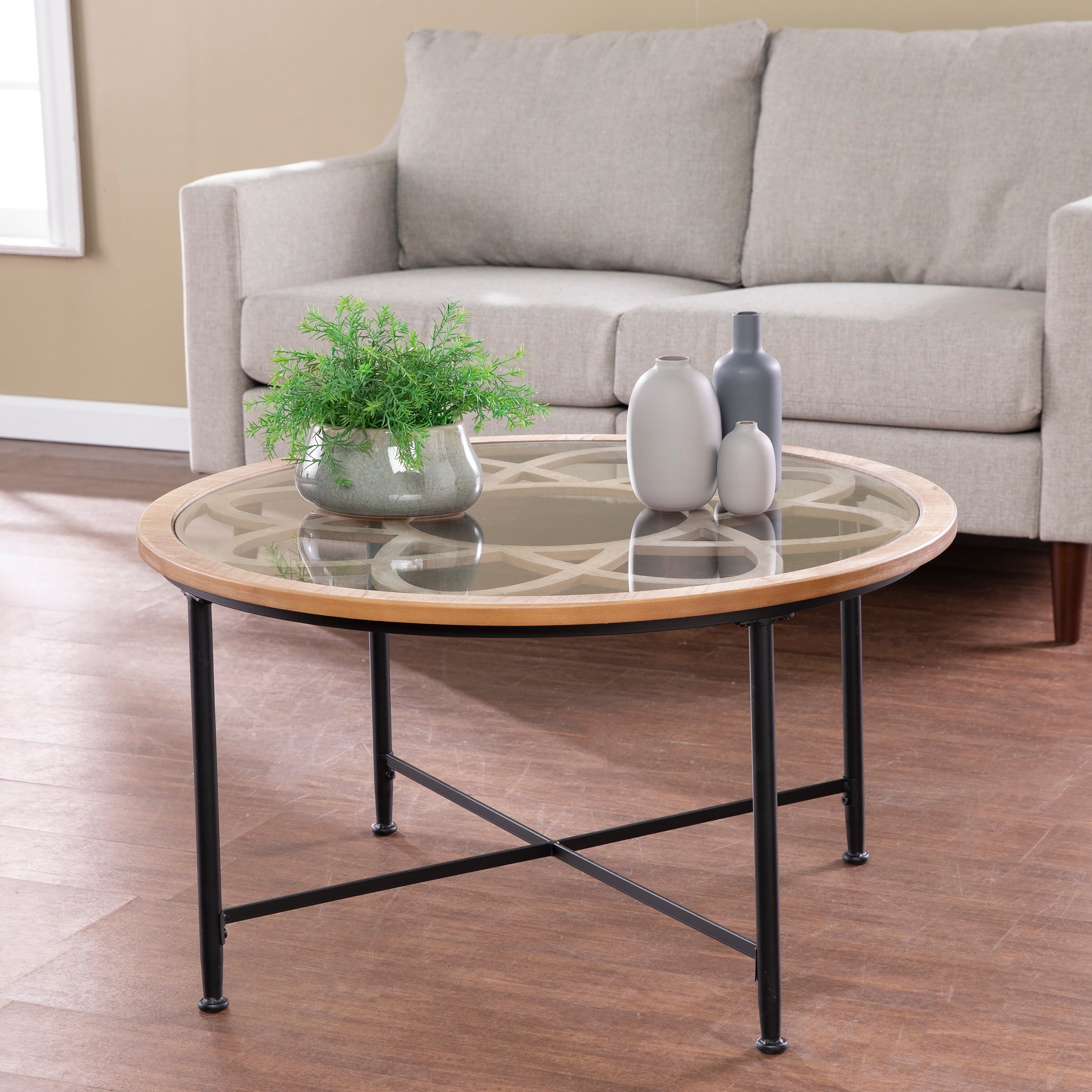 Harper Blvd Melione Modern Farmhouse Black Metal Cocktail Table
