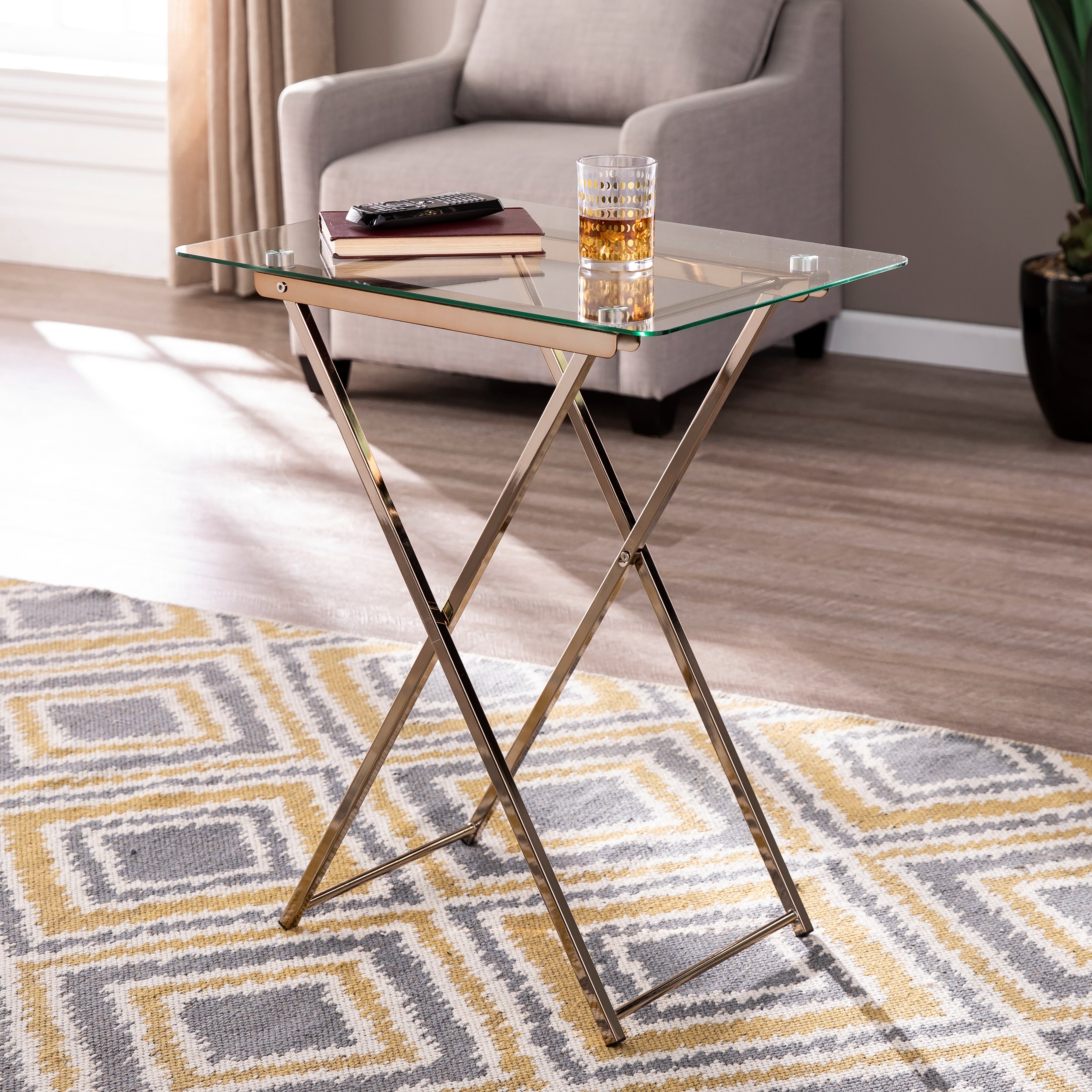 Silver Orchid Hinding Folding Tray Table