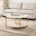 Silver Orchid Henderson Round Faux Stone Cocktail Table